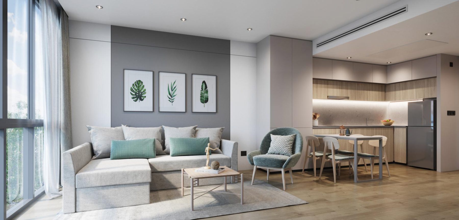 LIVINGROOM and KITCHEN – 1 BR Apartment