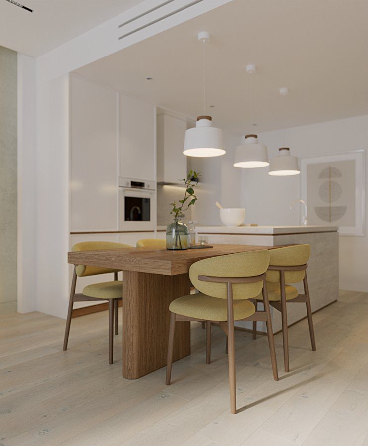 TYPE B (standard 1-bedroom) – kitchen zone