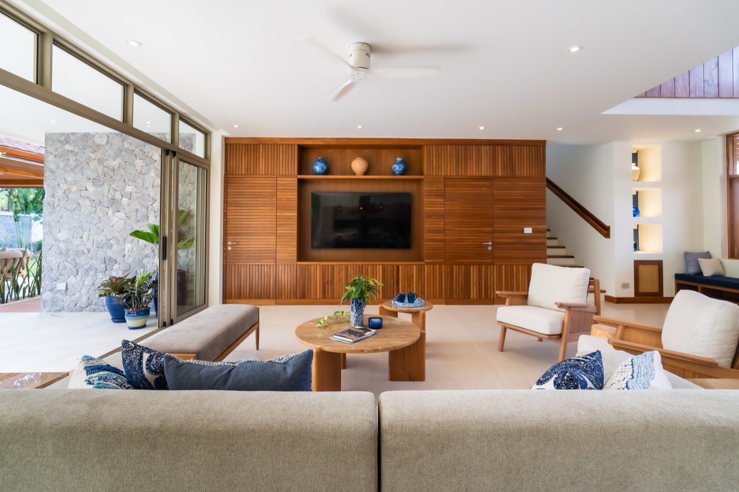 living (2) Luxury Family Pool Villas for Sale in Cherngtalay