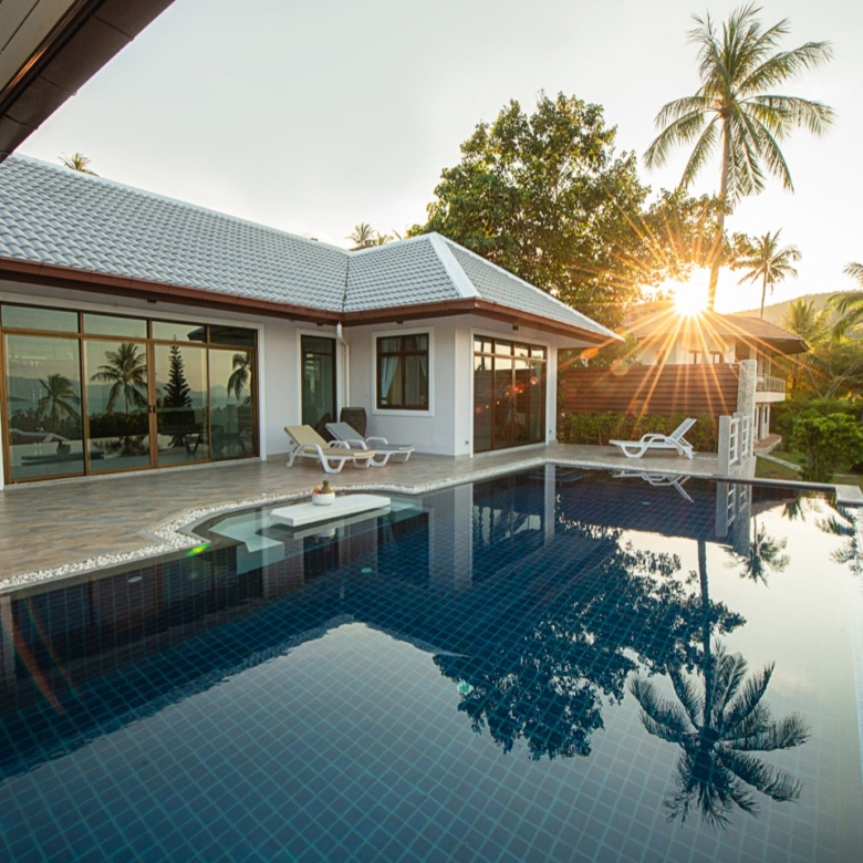 Panoramic Sea & Sunset View Pool Villa in Bophut