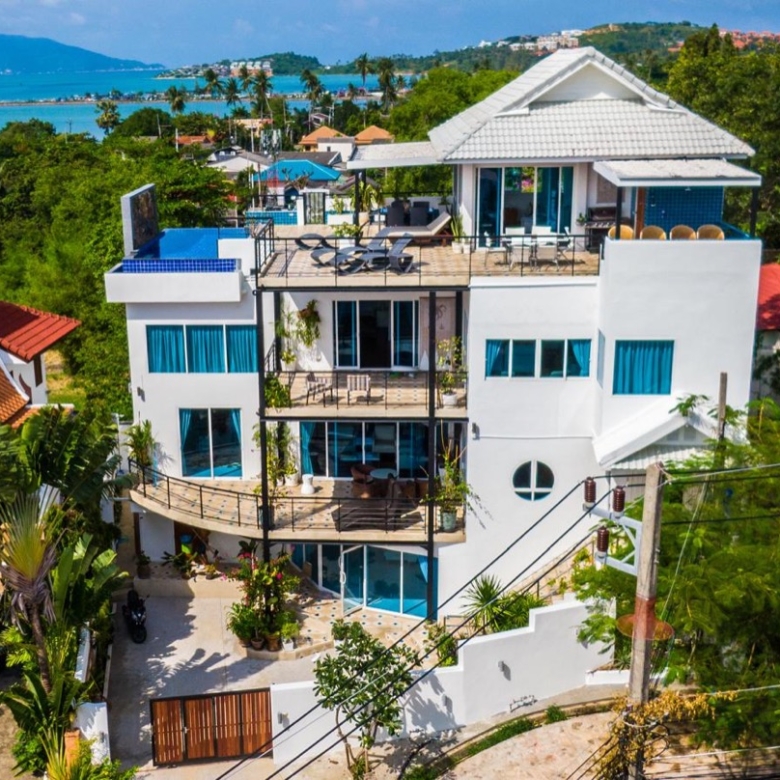 Vintage Hillside Villa Overlooking Bangrak Bay