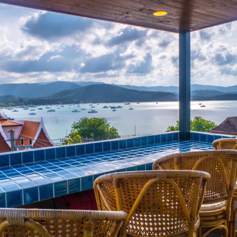 Vintage Hillside Villa Overlooking Bangrak Bay