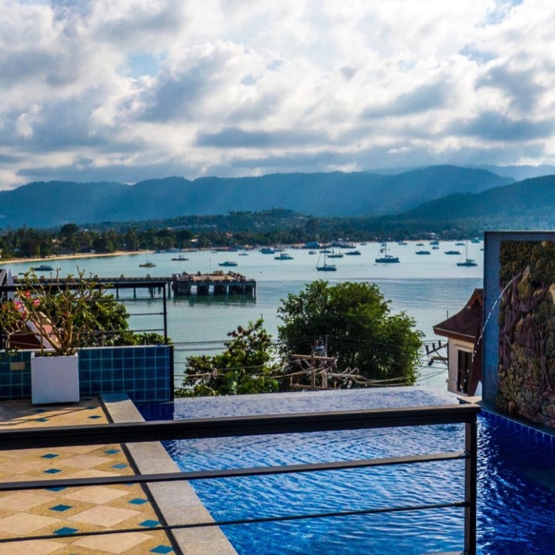 Vintage Hillside Villa Overlooking Bangrak Bay