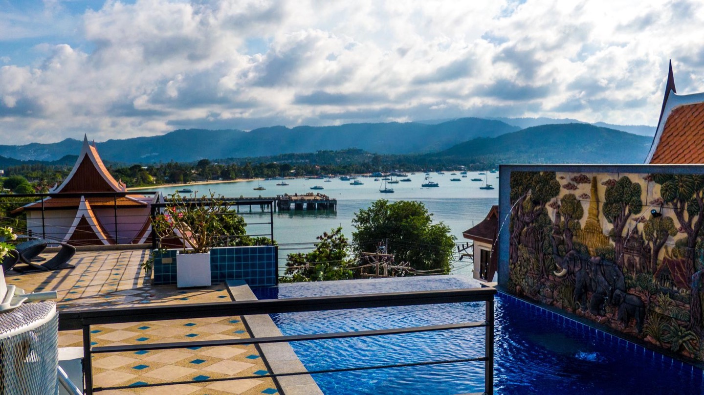 Vintage Hillside Villa Overlooking Bangrak Bay